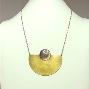 Amadeo Studio Brass and Shell Statement Necklace